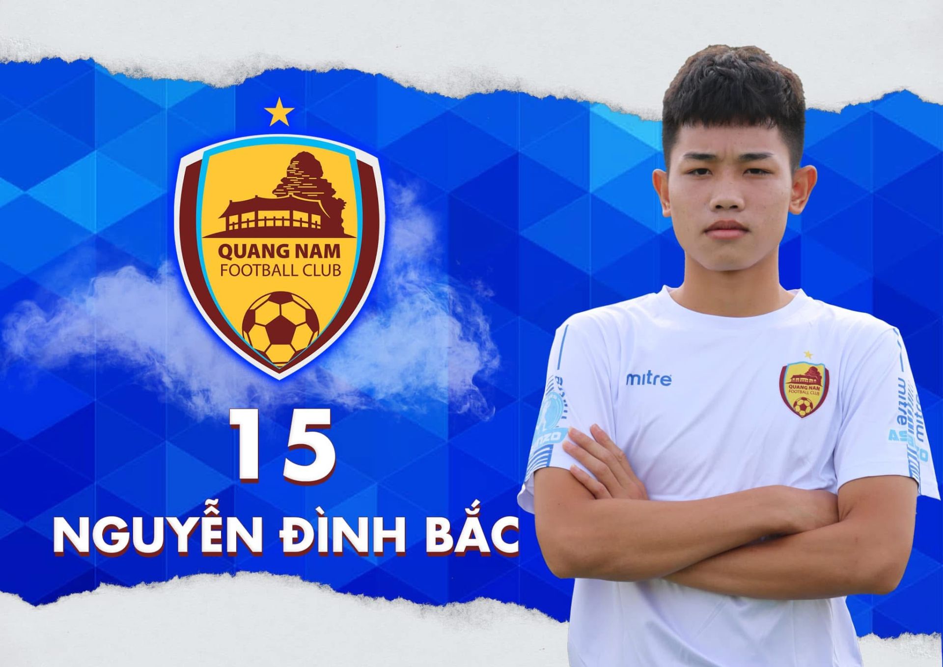 Ảnh 1: Đ&igrave;nh Bắc gia nhập CLB Quảng Nam sau khi bị l&ograve; đ&agrave;o tạo S&ocirc;ng Lam Nghệ An loại v&igrave; thể h&igrave;nh thấp b&eacute;.