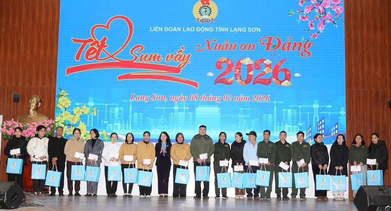 Lạng Sơn: Hơn 600 đoàn viên, người lao động đón “Tết sum vầy – Xuân ơn Đảng” năm 2026