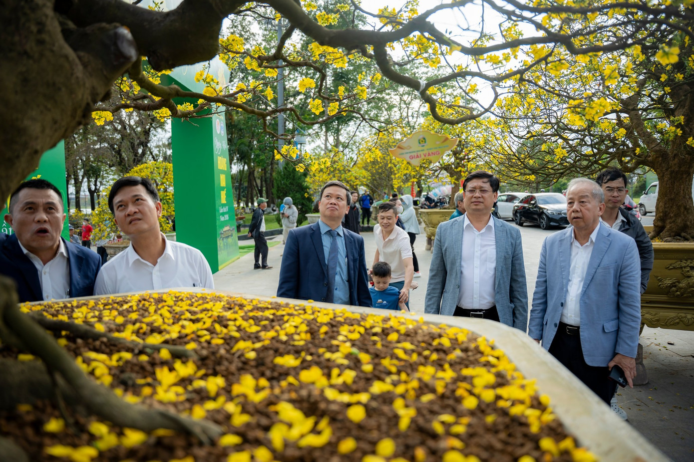 L&atilde;nh đạo UBND Th&agrave;nh phố Huế trong ng&agrave;y khai mạc Hội Ho&agrave;ng mai