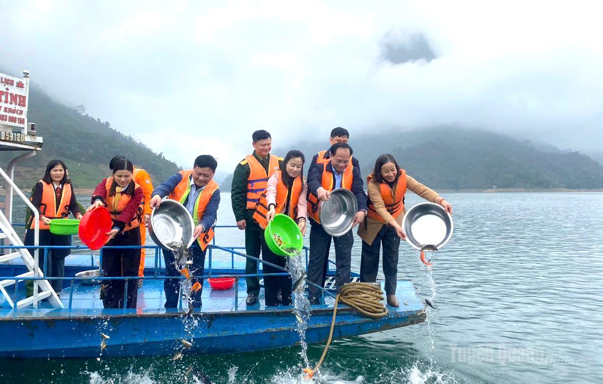 Phát động thả cá tái tạo nguồn lợi thủy sản trên hồ thủy điện Tuyên Quang