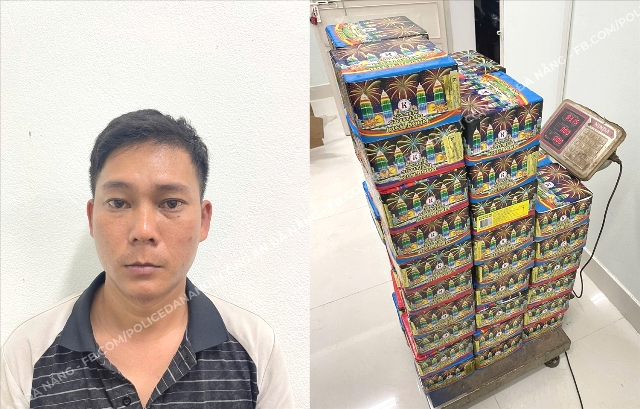 Nguyễn Viết Vinh v&agrave; tang vật bị thu giữ. (Ảnh C&ocirc;ng an cung cấp).