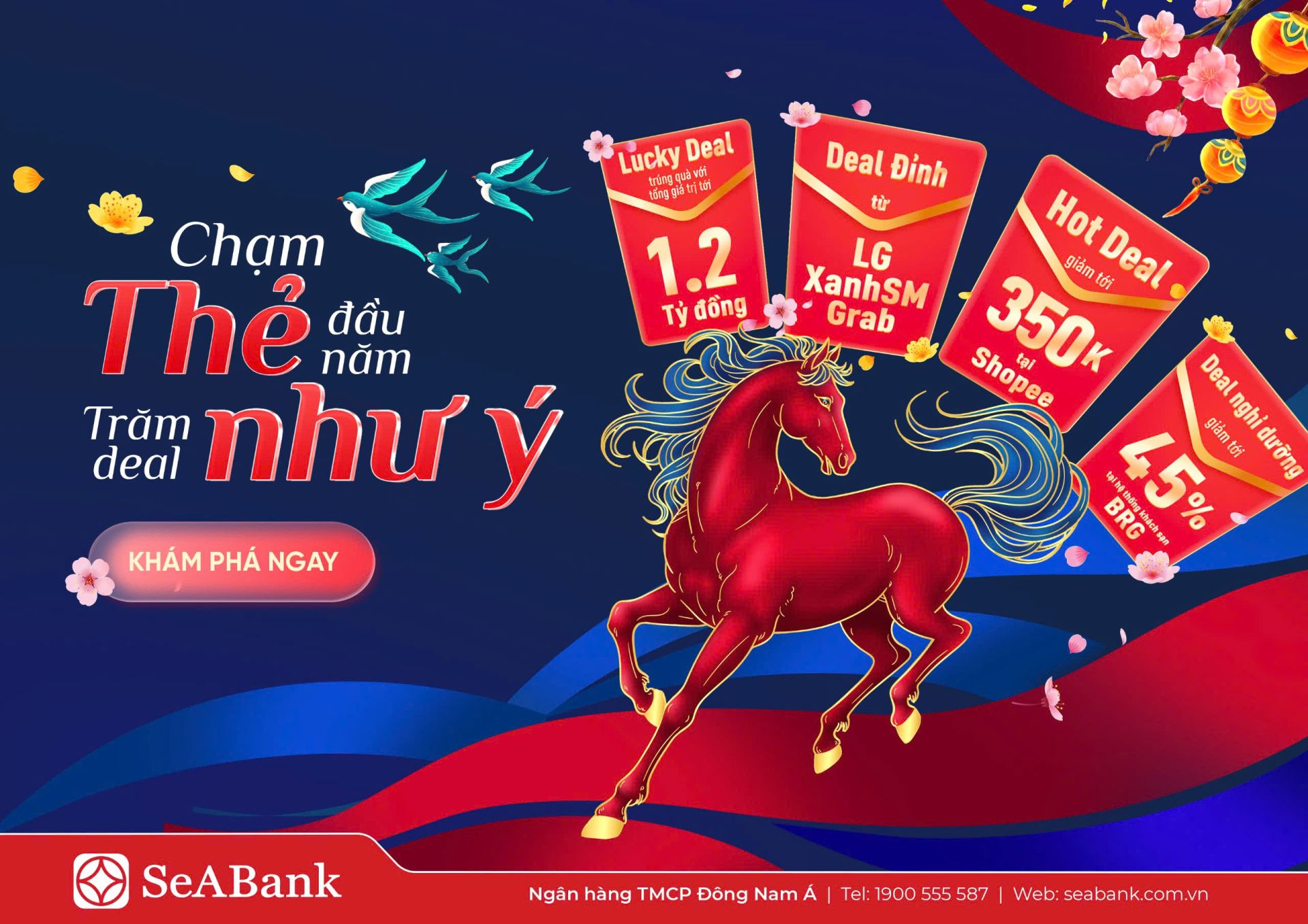 Khai Xuân Bính Ngọ 2026: Chạm thẻ SeABank - Rinh lộc may mắn trị giá lên đến 1,2 tỷ đồng