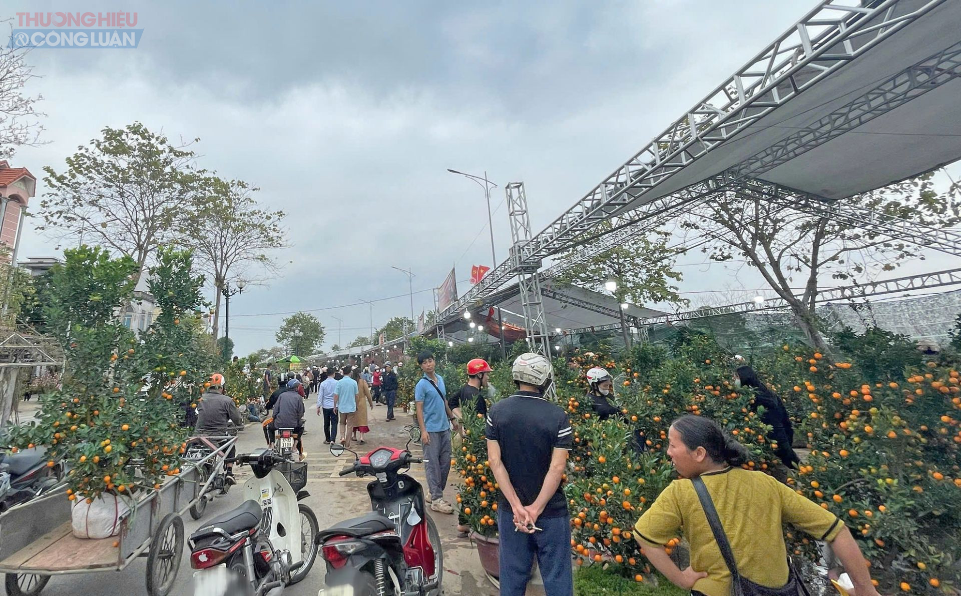 chợ hoa Xu&acirc;n Phố Hiến thu h&uacute;t kh&aacute; đ&ocirc;ng người d&acirc;n đến tham quan, mua sắm.