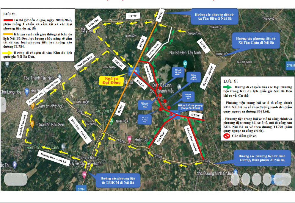 Phương &aacute;n ph&acirc;n luồng giao th&ocirc;ng v&agrave; tổ chức hướng đi Lễ khai mạc Hội xu&acirc;n N&uacute;i B&agrave; Đen năm B&iacute;nh Ngọ 2026 (ảnh: Sỹ C&ocirc;ng)