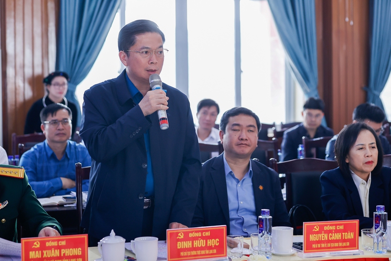 Ph&oacute; Chủ tịch Thường trực UBND tỉnh Lạng Sơn Đinh Hữu Học ph&aacute;t biểu - Ảnh: VGP/Nhật Bắc