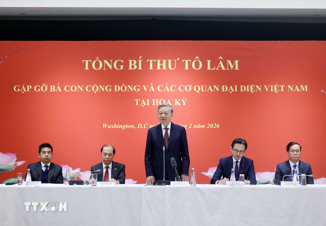 Tổng B&iacute; thư T&ocirc; L&acirc;m ph&aacute;t biểu tại buổi gặp gỡ. (Ảnh: Thống Nhất/TTXVN)