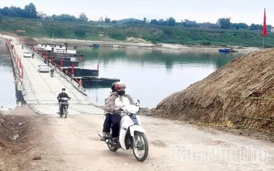 Phú Thọ: Sau 5 ngày vận hành, cầu phao Đoan Hùng phục vụ hơn 76.400 lượt người và phương tiện qua cầu