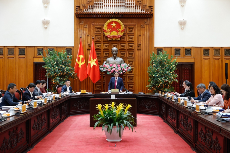 Thủ tướng Phạm Minh Ch&iacute;nh, Trưởng Ban Chỉ đạo quốc gia về t&agrave;i ch&iacute;nh to&agrave;n diện, chủ tr&igrave; Phi&ecirc;n họp lần thứ ba của Ban Chỉ đạo - Ảnh: VGP/Nhật Bắc