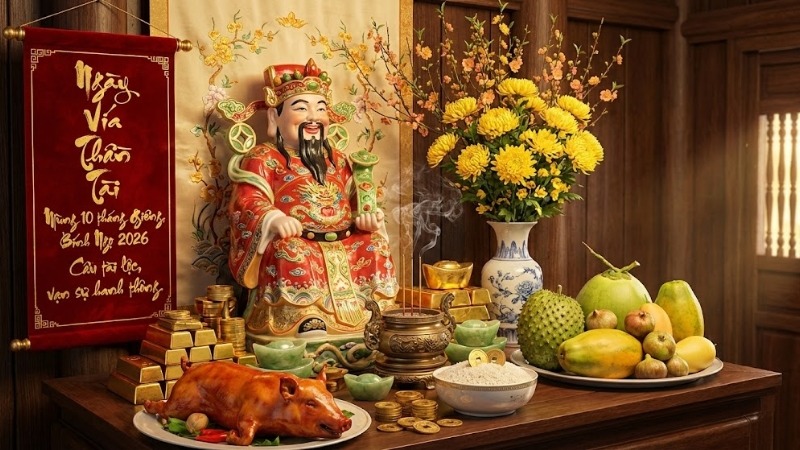 Mâm cúng vía Thần Tài Mâm cúng vía Thần Tài