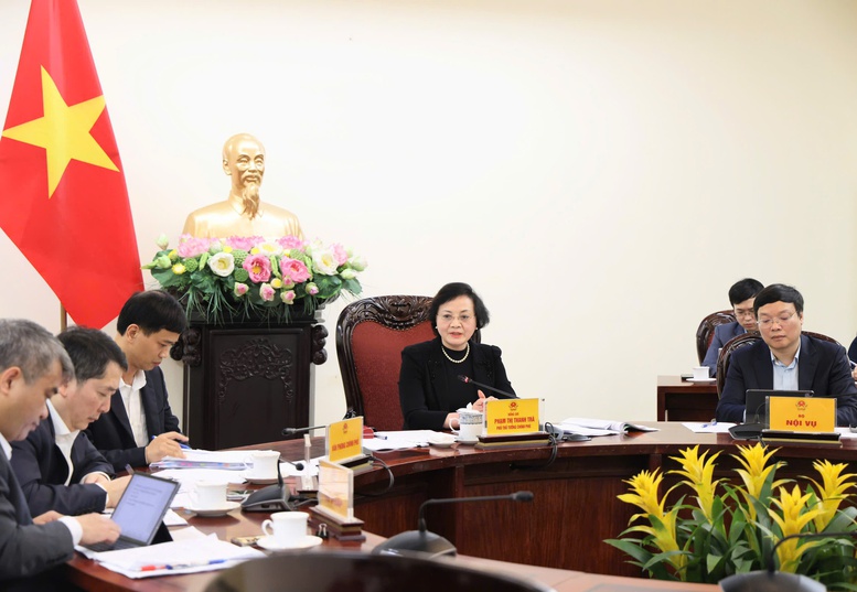 Ph&oacute; Thủ tướng Phạm Thị Thanh Tr&agrave; nhấn mạnh nguy&ecirc;n tắc x&acirc;y dựng dự thảo Nghị định l&agrave; qu&aacute;n triệt đầy đủ tinh thần Nghị quyết 79 của Bộ Ch&iacute;nh trị - Ảnh: VGP/Thu Giang