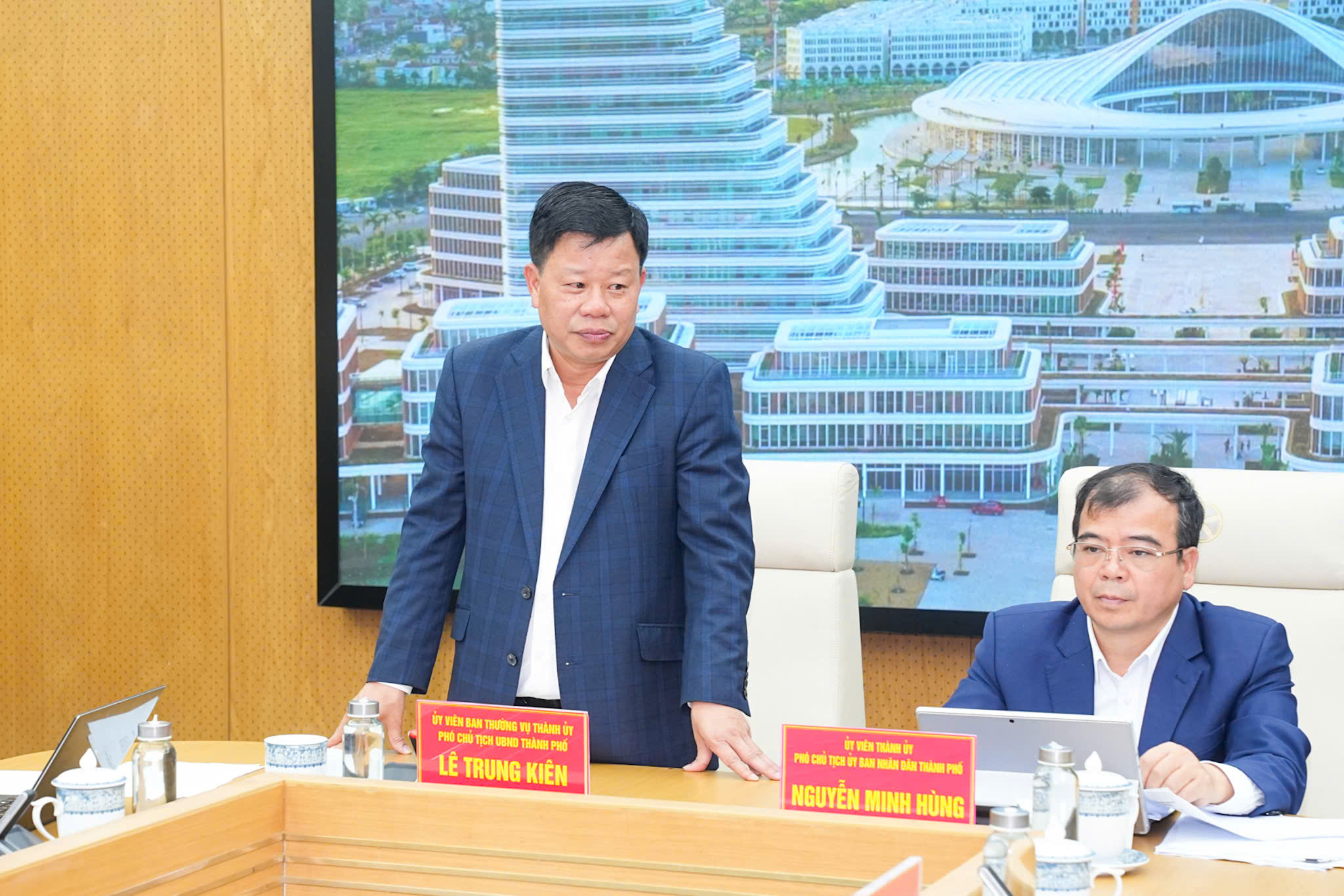 Đồng ch&iacute; L&ecirc; Trung Ki&ecirc;n, Ủy vi&ecirc;n Ban Thường vụ Th&agrave;nh ủy, Ph&oacute; Chủ tịch UBND th&agrave;nh phố ph&aacute;t biểu chỉ đạo.