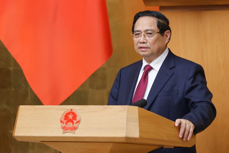Thủ tướng Phạm Minh Ch&iacute;nh ph&aacute;t biểu kết luận Phi&ecirc;n họp Ch&iacute;nh phủ chuy&ecirc;n đề x&acirc;y dựng ph&aacute;p luật th&aacute;ng 2 năm 2026 - Ảnh: VGP/Nhật Bắc
