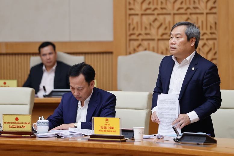 Chủ tịch UBND TP. H&agrave; Nội Vũ Đại Thắng ph&aacute;t biểu - Ảnh: VGP/Nhật Bắc