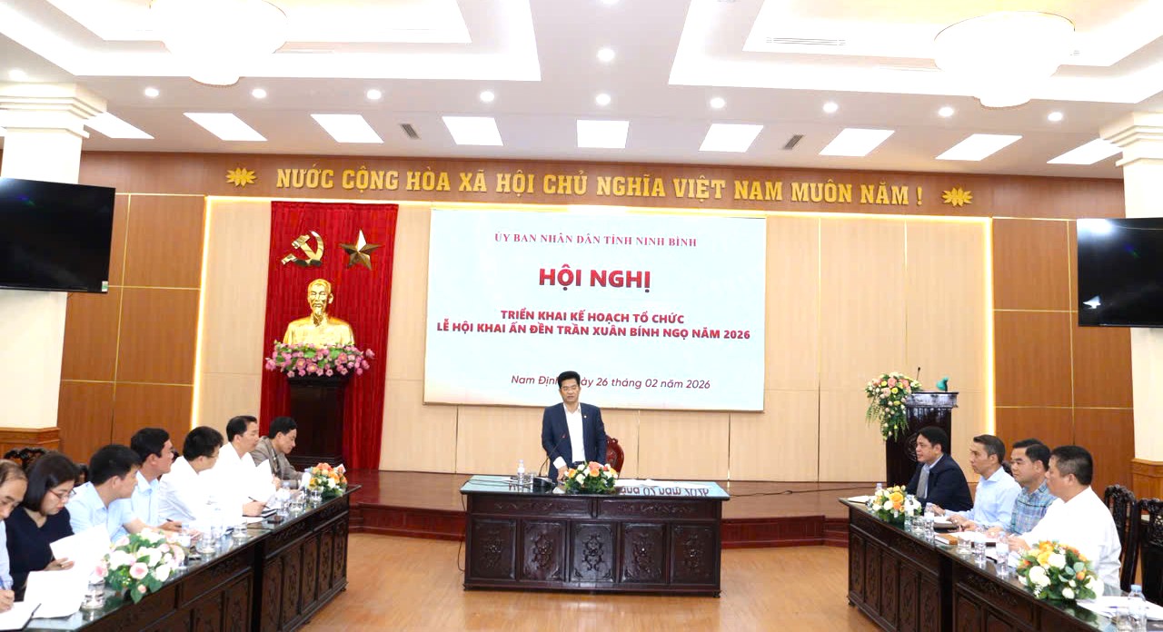 Ninh Bình triển khai công tác tổ chức Lễ hội Khai ấn Đền Trần 2026