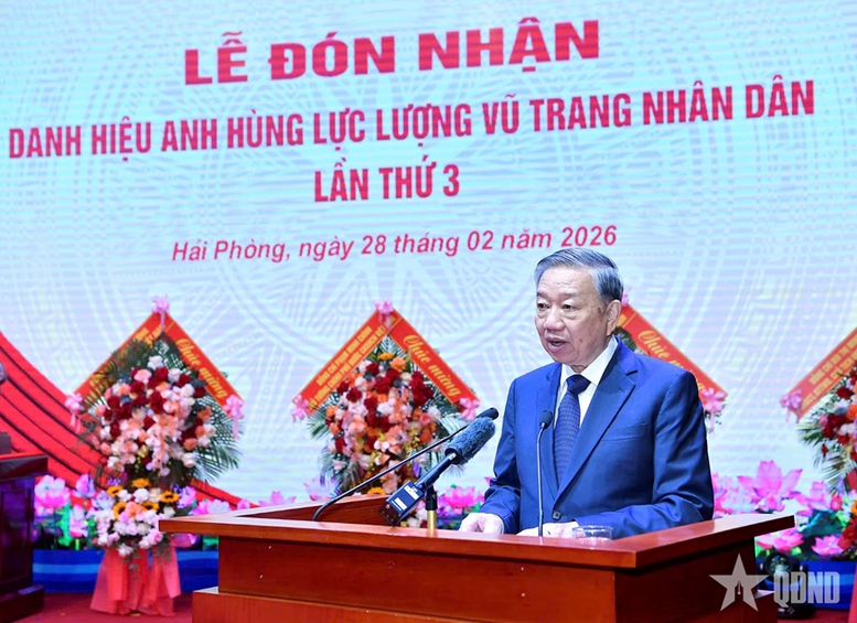 Phát biểu của Tổng Bí thư Tô Lâm tại Lễ đón nhận danh hiệu Anh hùng LLVTND của Quân chủng Hải quân