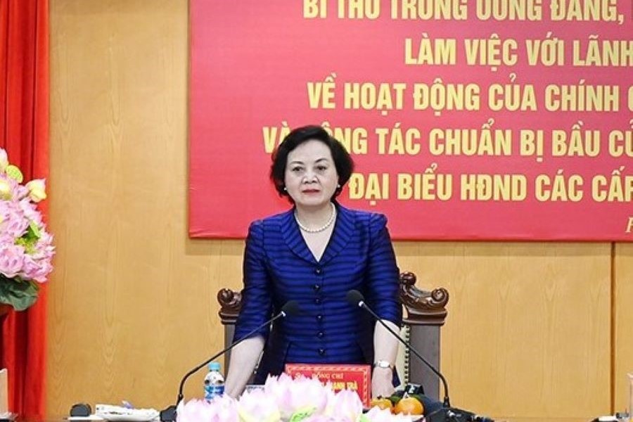 Ph&oacute; Thủ tướng Ch&iacute;nh phủ Phạm Thị Thanh Tr&agrave; ph&aacute;t biểu kết luận buổi l&agrave;m việc