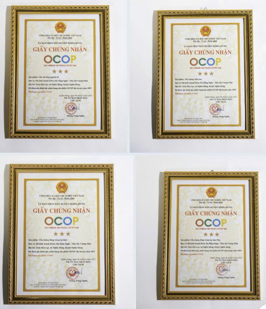 Những sản phẩm tr&ecirc;n được c&ocirc;ng nhận chứng chỉ OCOP năm 2025 l&agrave; th&agrave;nh quả cơ sở đ&atilde; phấn đấu đạt được.