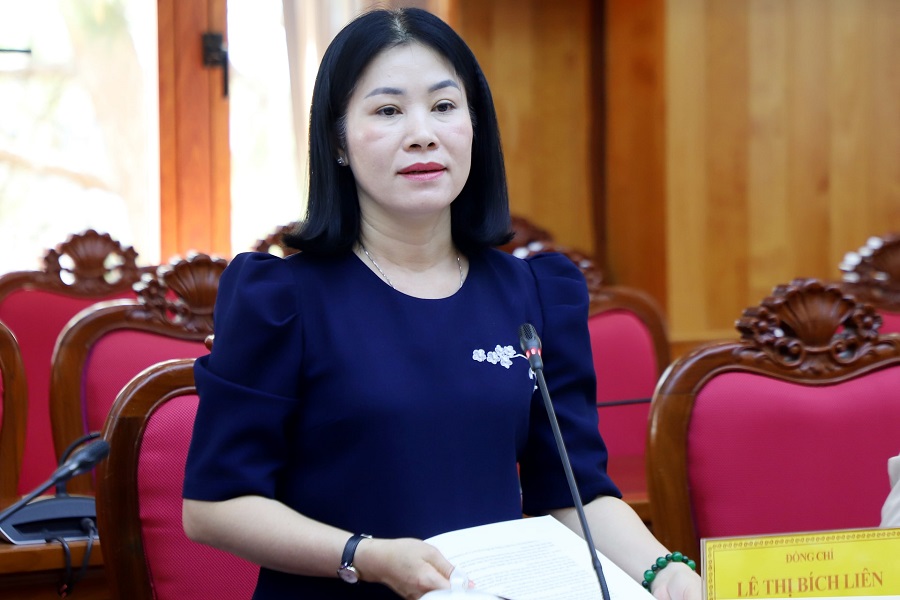 Gi&aacute;m đốc Sở Gi&aacute;o dục v&agrave; Đ&agrave;o tạo L&acirc;m Đồng L&ecirc; Thị B&iacute;ch Li&ecirc;n kiến nghị một số nội dung