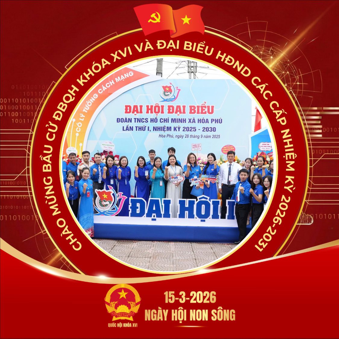 Tuổi trẻ xã Hòa Phú lan tỏa tinh thần trách nhiệm, sôi nổi hướng về Ngày hội non sông