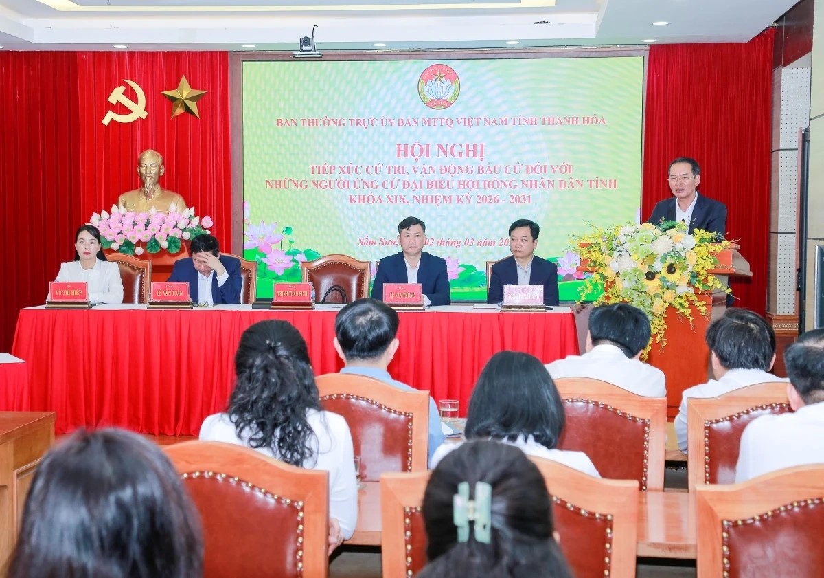 Các ứng cử viên đại biểu HĐND tỉnh Thanh Hóa tiếp xúc cử tri, vận động bầu cử tại đơn vị bầu cử số 25