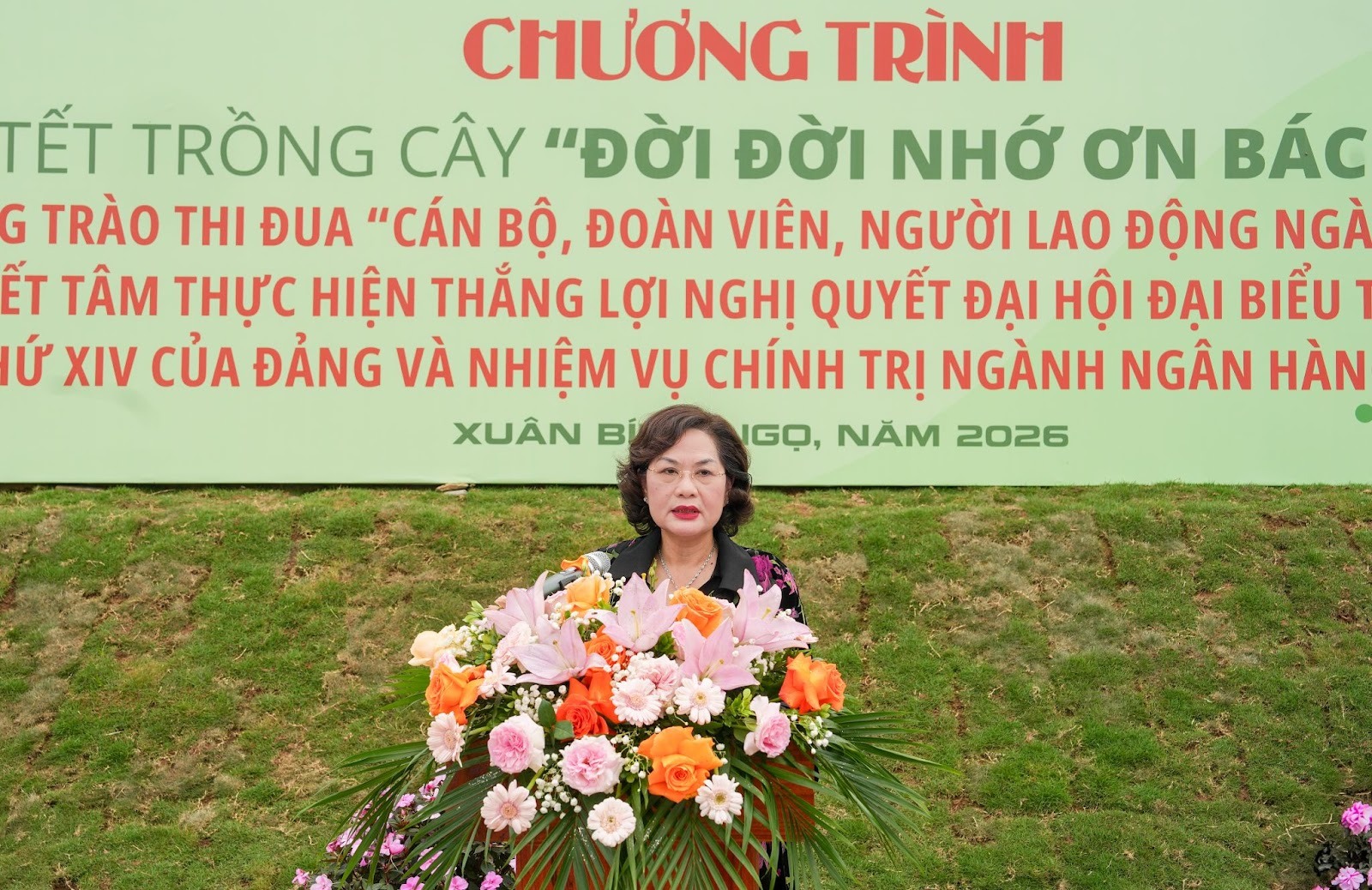 Thống đốc NHNN Nguyễn Thị Hồng ph&aacute;t biểu tại Chương tr&igrave;nh