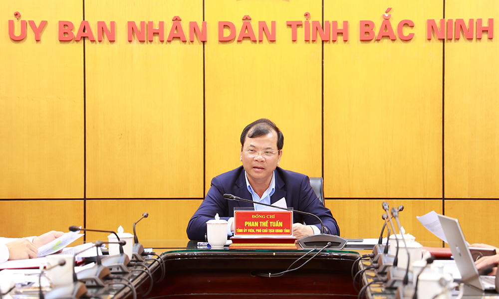 Ph&oacute; Chủ tịch UBND tỉnh Phan Thế Tuấn kết luận c&aacute;c nội dung l&agrave;m việc.