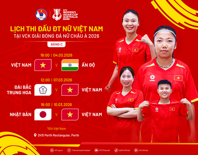 Lịch thi đấu của tuyển nữ Việt Nam tại giải châu Á 2026. Lịch thi đấu của tuyển nữ Việt Nam tại giải châu Á 2026.