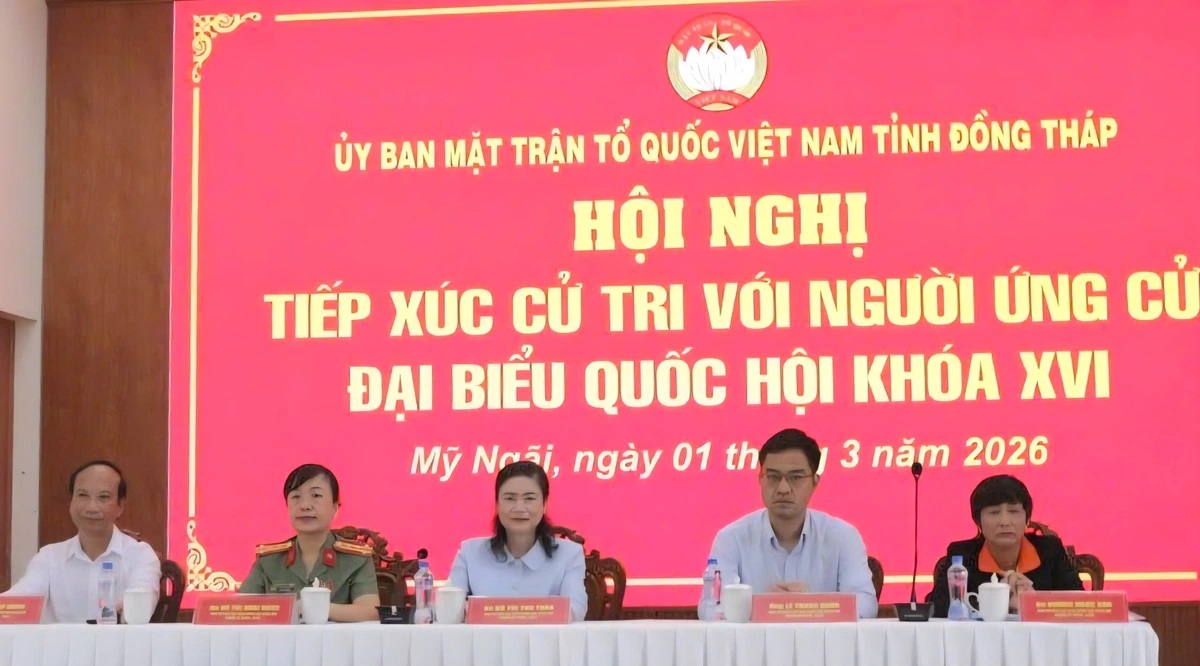 Các ứng cử viên đại biểu Quốc hội khóa XVI tiếp xúc cử tri tại phường Mỹ Ngãi thuộc đơn vị bầu cử số 2, tỉnh Đồng Tháp Các ứng cử viên đại biểu Quốc hội khóa XVI tiếp xúc cử tri tại phường Mỹ Ngãi thuộc đơn vị bầu cử số 2, tỉnh Đồng Tháp