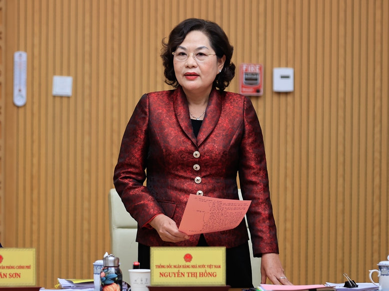 Thống đốc Ngân hàng Nhà nước Việt Nam Nguyễn Thị Hồng phát biểu - Ảnh: VGP/Nhật Bắc Thống đốc Ngân hàng Nhà nước Việt Nam Nguyễn Thị Hồng phát biểu - Ảnh: VGP/Nhật Bắc