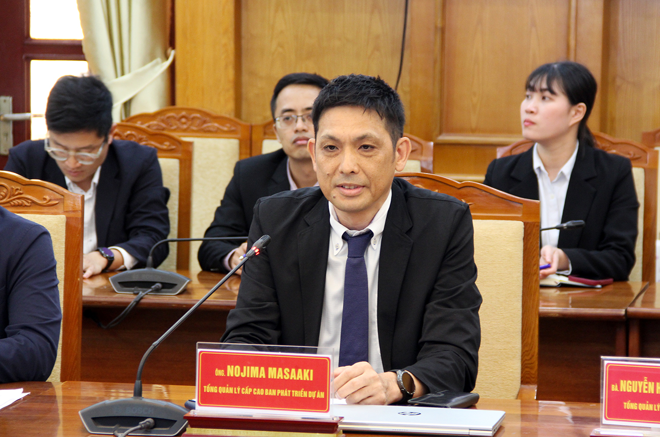 &Ocirc;ng Nojima Masaaki, Tổng Quản l&yacute; cấp cao Ban ph&aacute;t triển dự &aacute;n AeonMall ph&aacute;t biểu tại buổi l&agrave;m việc