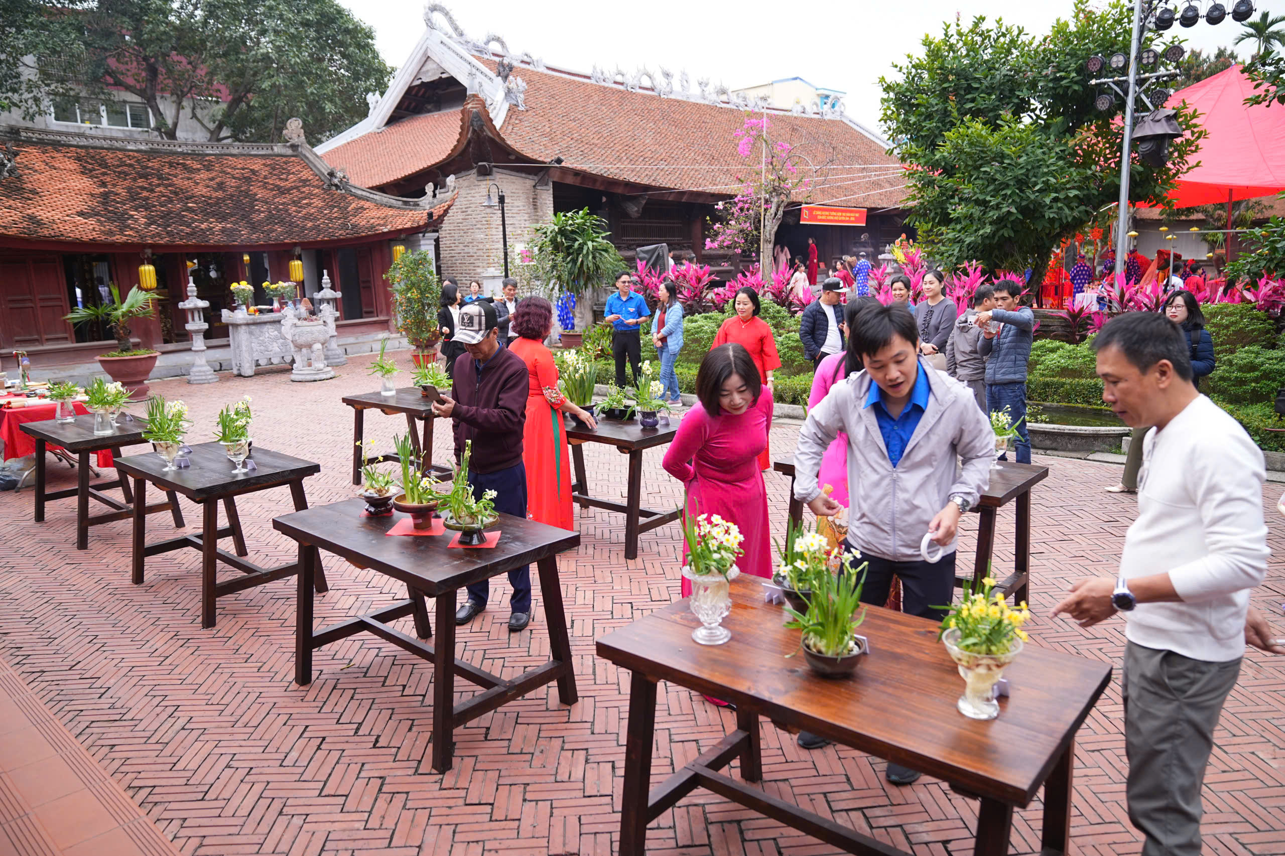 Khu vực trưng b&agrave;y hoa thủy ti&ecirc;n.