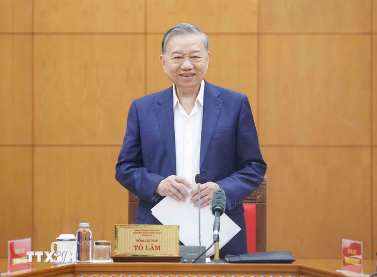 Tổng B&iacute; thư T&ocirc; L&acirc;m ph&aacute;t biểu chỉ đạo - Ảnh: TTXVN
