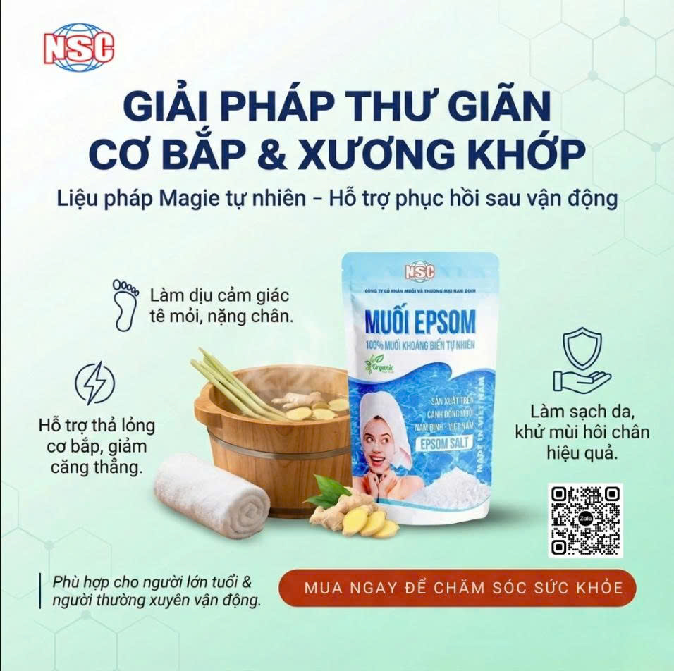 Muối Đắng Epsom Gi&agrave;u Magie Hỗ Trợ Thải Độc Cơ Thể 200gr.
