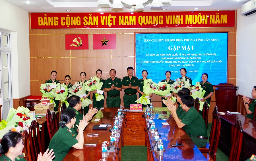 Bộ đội Biên phòng Tây Ninh gặp mặt kỷ niệm 116 năm ngày Quốc tế Phụ nữ