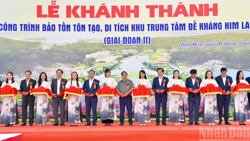 Thủ tướng Phạm Minh Chính dự lễ khánh thành Công trình bảo tồn, tôn tạo Khu di tích Him Lam (giai đoạn II)