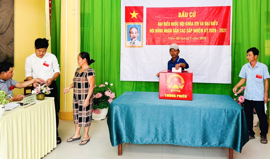 Hơn 2.100 cử tri đặc khu Thổ Châu đi bầu cử sớm