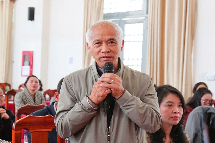 Linh mục Đỗ Quang Trung b&agrave;y tỏ sự tin tưởng v&agrave; kỳ vọng v&agrave;o c&aacute;c ứng cử vi&ecirc;n