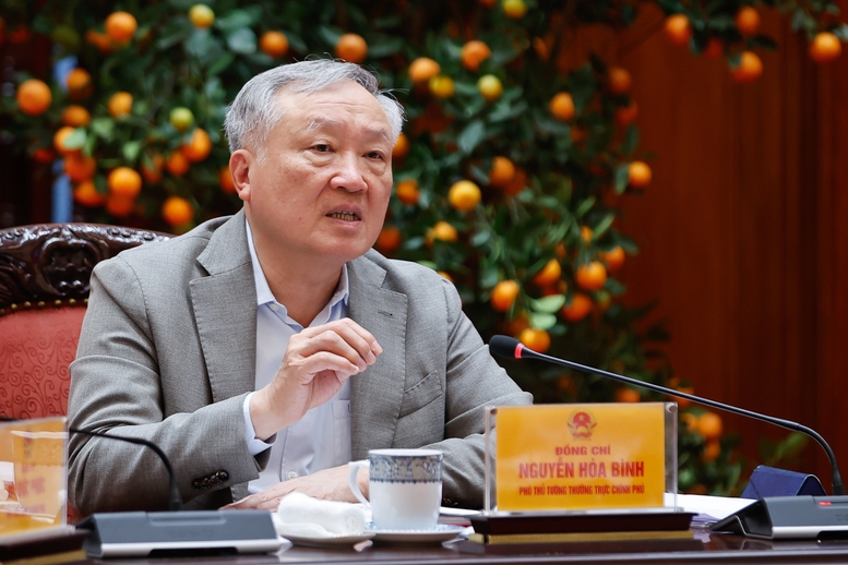 Phó Thủ tướng Thường trực Chính phủ Nguyễn Hòa Bình phát biểu - Ảnh: VGP/Nhật Bắc Phó Thủ tướng Thường trực Chính phủ Nguyễn Hòa Bình phát biểu - Ảnh: VGP/Nhật Bắc