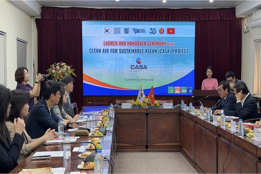 Lễ khởi động, b&agrave;n giao trạm quan trắc chất lượng kh&ocirc;ng kh&iacute; do Ch&iacute;nh phủ H&agrave;n Quốc hỗ trợ Việt Nam