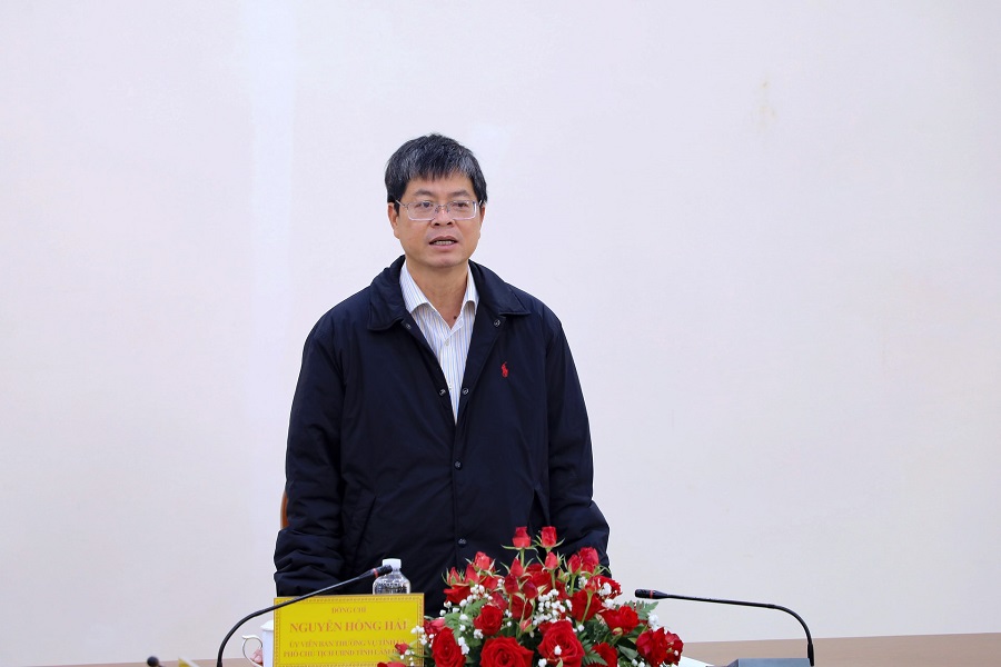 Ph&oacute; Chủ tịch UBND tỉnh L&acirc;m Đồng - &ocirc;ng Nguyễn Hồng Hải - ph&aacute;t biểu tại buổi l&agrave;m việc.