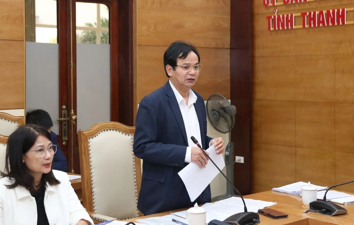 Gi&aacute;m đốc Sở Khoa học v&agrave; C&ocirc;ng nghệ Trần Duy B&igrave;nh ph&aacute;t biểu tại hội nghị.