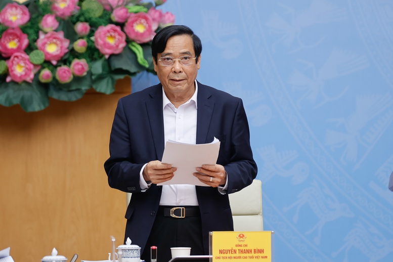 Chủ tịch Hội Người cao tuổi Việt Nam Nguyễn Thanh B&igrave;nh ph&aacute;t biểu - Ảnh: VGP/Nhật Bắc