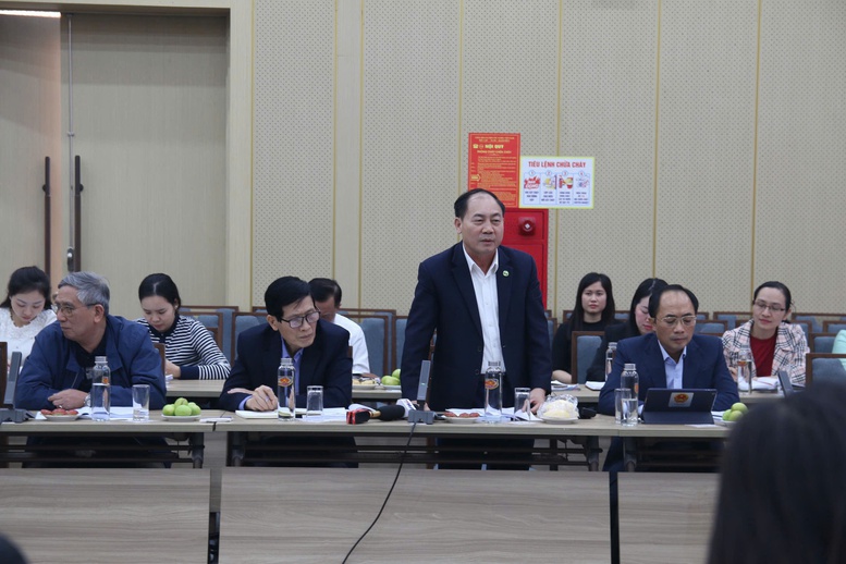Ph&oacute; Gi&aacute;m đốc Sở Tư ph&aacute;p tỉnh Quảng Ninh Đặng B&aacute; Bắc n&ecirc;u &yacute; kiến tại Hội nghị. Ảnh: VGP/DA