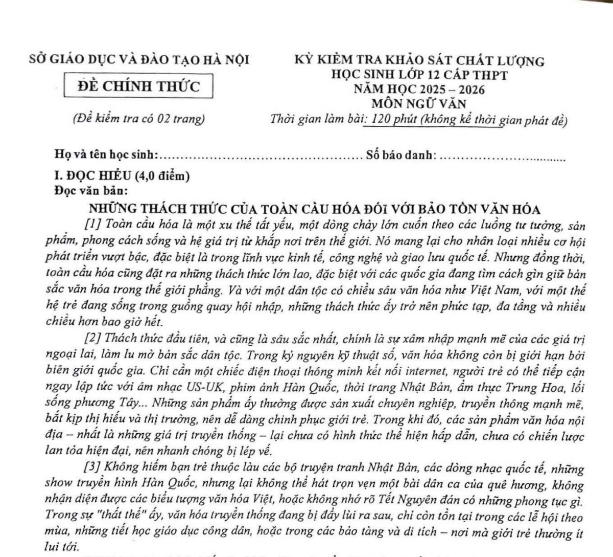Hơn 124.000 học sinh lớp 12 Hà Nội tham gia khảo sát toàn thành phố trước kỳ thi tốt nghiệp THPT 2026