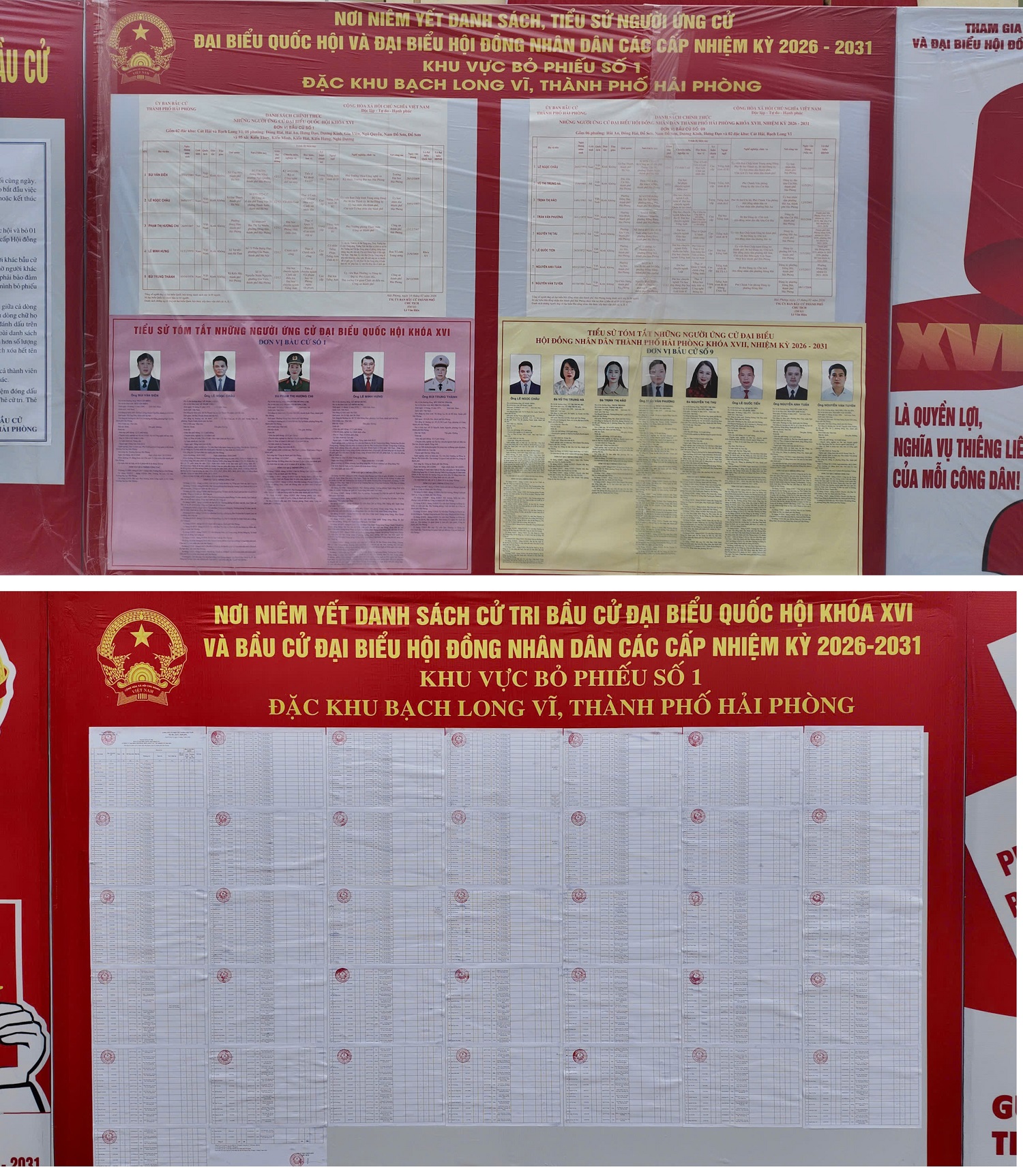 Danh s&aacute;ch cử tri v&agrave; Danh s&aacute;ch người ứng cử.