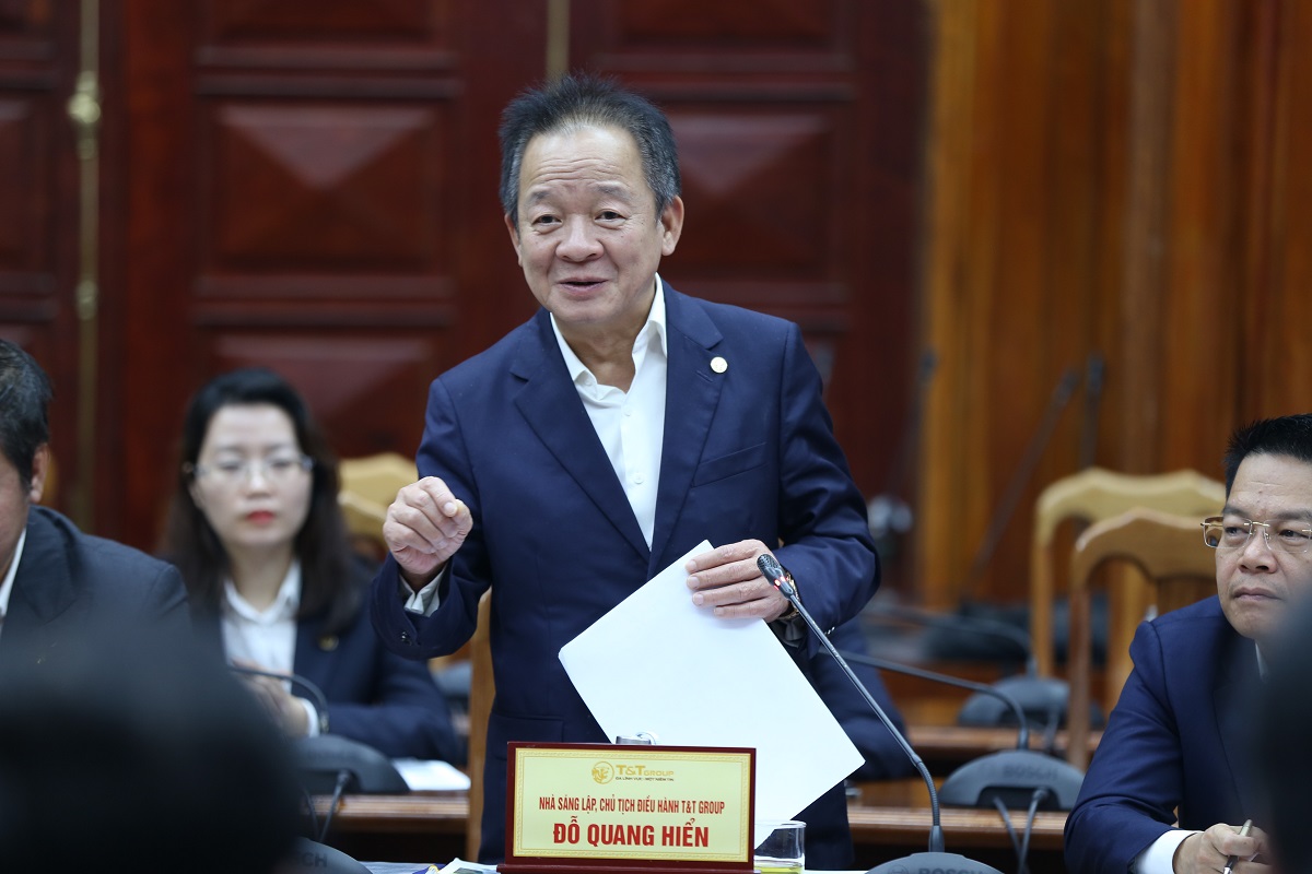 Nh&agrave; s&aacute;ng lập, Chủ tịch Điều h&agrave;nh T&T Group Đỗ Quang Hiển ph&aacute;t biểu (Ảnh: T&T Group)