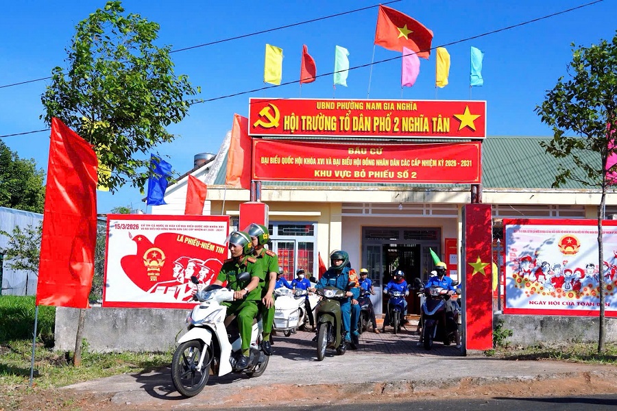 Phường Nam Gia Nghĩa ra qu&acirc;n tuy&ecirc;n truyền lưu động trước ng&agrave;y bầu cử