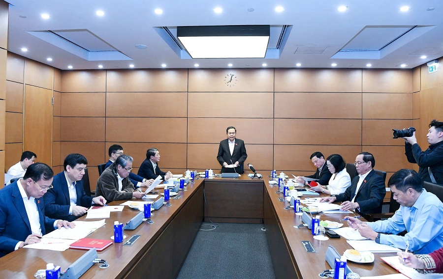 Chủ tịch Quốc hội Trần Thanh Mẫn chủ tr&igrave; cuộc họp r&agrave; so&aacute;t c&aacute;c c&ocirc;ng việc chuẩn bị cho Ng&agrave;y bầu cử 15/3/2026