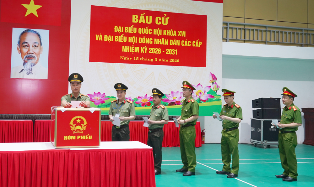 Đồng chí Giám đốc và các đồng chí Phó Giám đốc bỏ phiếu. Đồng chí Giám đốc và các đồng chí Phó Giám đốc bỏ phiếu.