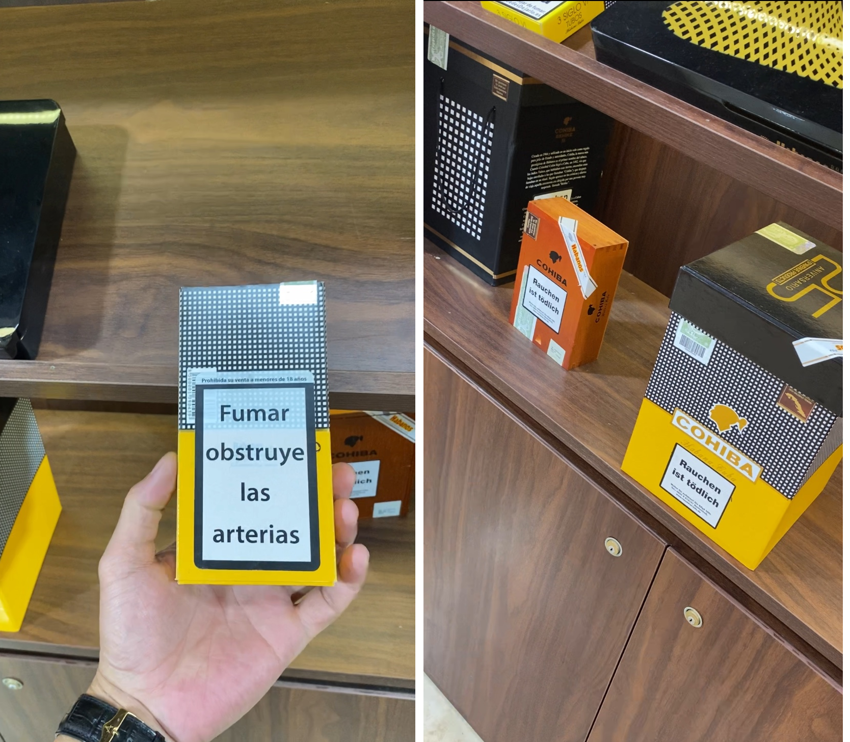 Quan sát thấy, bên ngoài các sản phẩm xì gà đều không có dán tem nhập khẩu theo quy định Quan sát thấy, bên ngoài các sản phẩm xì gà đều không có dán tem nhập khẩu theo quy định